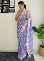 Faux Georgette Multi Colour Casual Wear Sequins Work Saree